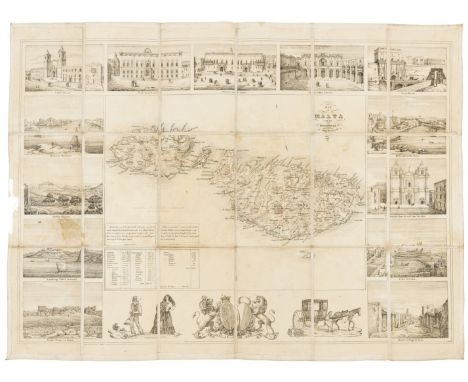 Malta.- Brocktorff (Luigi) Map of Malta and its dependencies, detailed map including Comino and Gozo, surrouned by 13 vignett