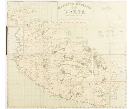 Malta.- Royal Engineers Map of the Island of Malta Prepared in the Royal Engineers Office, Malta, topographical map showing c