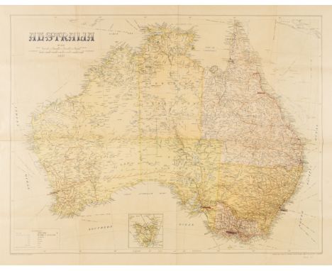 Australia.- Dept. of the Interior, Canberra (Property &amp; Survey Branch) Australia, large-scale wall map with inset chart o