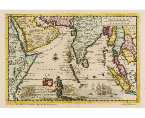 India.- Middle East.- Aa (Pieter van der) Zee-togt van Alfonso d'Albuquerque ..., map centred on India, showing from the east