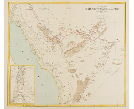 Middle East.- Mecca.- Stanford (Edward, publisher) A Map of North Western Arabia and Negd by Charles M. Doughty, with inset m