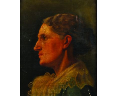 20th Century English School. Portrait of a Girl, Oil on Canvas, 16" x 13".