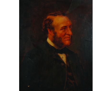 19th Century English School. Portrait of a Man, Photograph, in a Watts Style Frame, 26.5" x 21.5". 