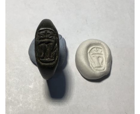 Medieval Seal Ring  Circa, 14th-15th century AD. Copper-alloy. The bezel engraved with a letter “R” with a crown above. Ref:P