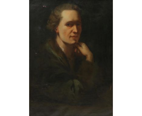 Unknown, not signed, portrait of a young man, canvas 78 x 58 cm.ONBEKEND, zonder signatuur, portret van jongeman, doek 78 x 5