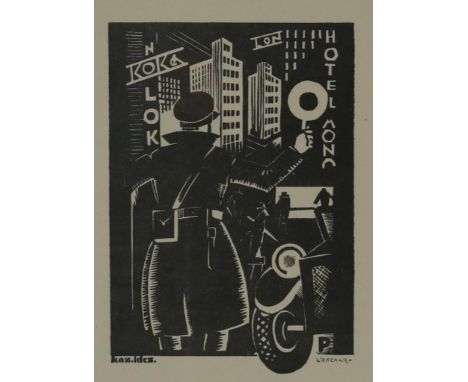 Unknown, not signed, police officer, print 35 x 28 cm.ONBEKEND, zonder signatuur, motoragent, drukwerk 35 x 28 cm.