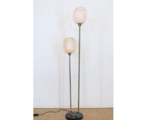 Coco Maison floor lamp "Maxime" in gold metal and relief glass in  pink and orange shades, h. 170 cm.Coco Maison vloerlamp "M