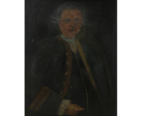 Unknown,  portrait of a man, marouflé 78 x 63 cm.(damaged)ONBEKEND, onges., portret van heer, marouflé 78 x 63 cm. (beschadig
