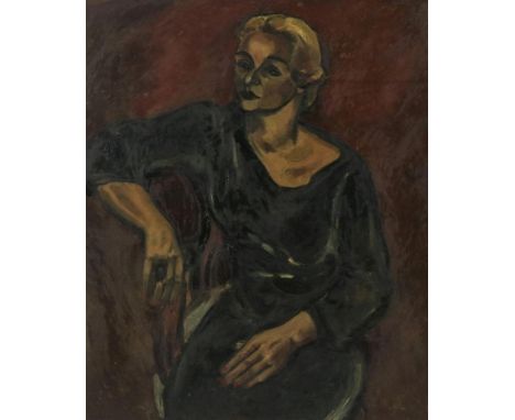 Wiegman, Matthieu, signed, portrait of a lady, board 113 x 97 cm.WIEGMAN, MATTHIEU (1886-1971), ges. l.o., portret van blonde