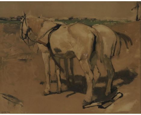 Breitner, George Hendrik, signed in print, couple of horses, lithograph 50 x 62 cm.BREITNER, GEORGE HENDRIK (1857-1923), ges.