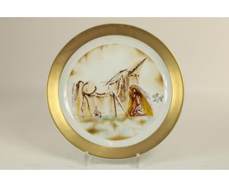 Porcelain plate with image by Salvador Dali, edition Irabia,  Spain, diam. 28 cm., including box and certificatePorseleinen s