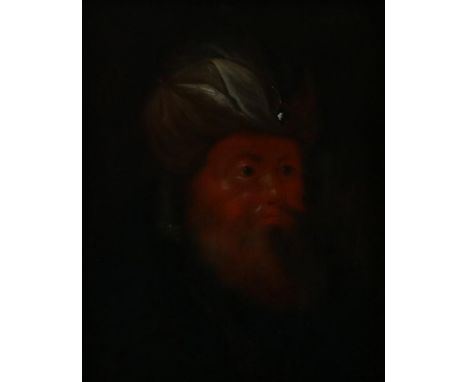 Unknown, not signed, portrait of man with turban, panel 19 x 14 cm.ONBEKEND,  zonder signatuur, portret van man met tulband, 