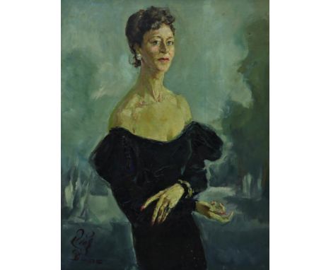 Diaz Diaz, Francisco, signed, portrait of an elegant lady, canvas 100 x 80 cm.DIAZ DIAZ, FRANCISCO (1918-1989), ges. l.o., po