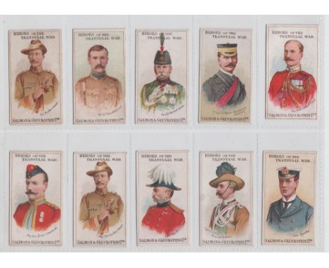 Cigarette cards, Salmon &amp; Gluckstein, Heroes of the Transvaal War (33/40 plus 1 variation with two different cards for Ba