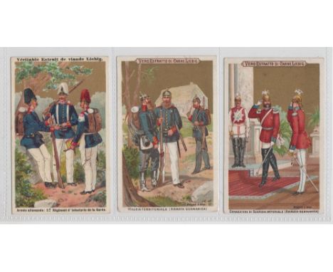 Trade cards, Liebig, German Army Uniforms 1 (S125) (set, 6 cards) (gd) 