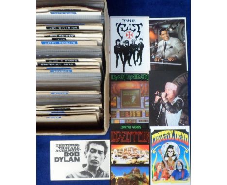 Pop music, a large collection of mostly modern pop-related postcards inc. The Clash, The Doors, Elvis Presley, Guns &amp; Ros