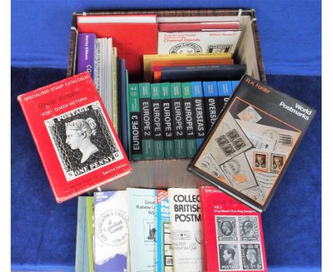 Stamp collectors reference books, a collection of approx 40 books &amp; booklets etc inc. Stanley Gibbons Overseas Stamp Cata