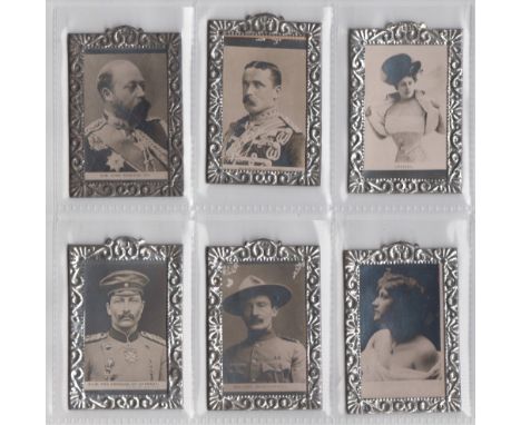 Cigarette cards, Cohen Weenen &amp; Co, Celebrities, Gainsborough, (metal frame) 36 different inc. Baden Powell (one with bac