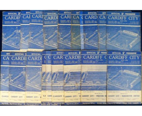 Football programmes, Cardiff City 1960/61, a complete set of 21 League programmes inc. scarce issue v Tottenham (double-seaso