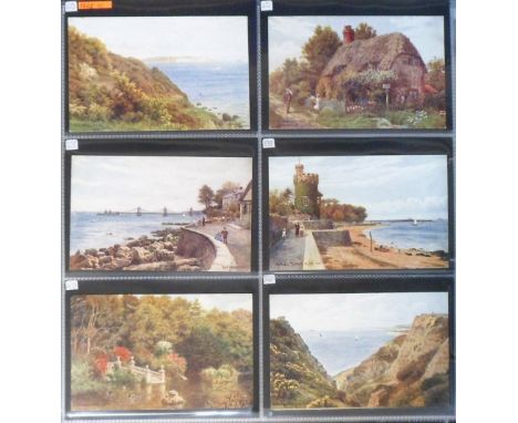 Postcards, ARQ, a collection of approx 390 scenic UK topographical cards in a modern album illustrated by A R Quinton arrange