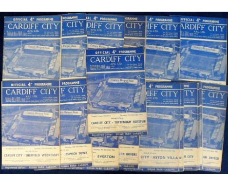Football programmes, Cardiff City 1961/62, a complete set of 21 League programmes inc. games v Chelsea, Manchester Utd, Burnl