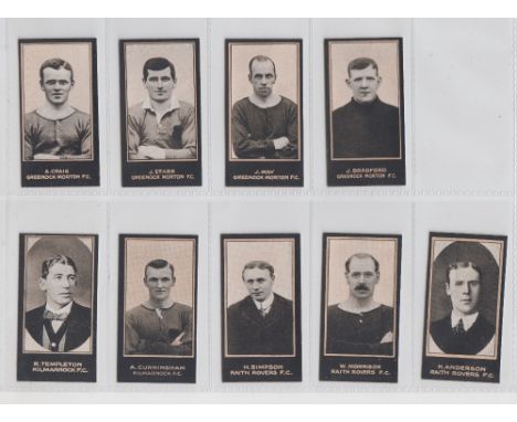 Cigarette cards, Smith's, Footballers (Titles, light blue backs) 9 type cards, Greenock Morton (4), Craig (no 41), Stark (no 