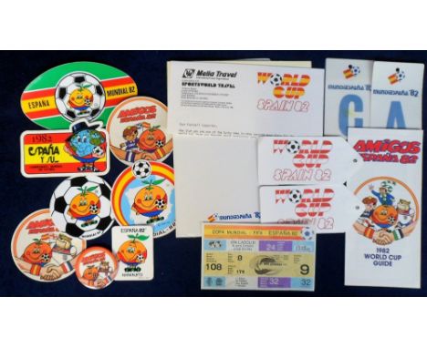 Football, World Cup Spain 1982, VIP document wallet with logo and flag to front cover. The wallet was issued to members of th