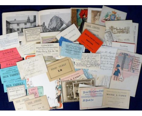 Ephemera, a quantity of assorted small size ephemera to include Hawksbridge Sunday School Bun tickets, Moston Baths Broadway 