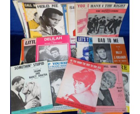 Music Memorabilia, a collection of approx 130 music sheets from the 1960's, various artists inc. The Troggs, The Herd, The Ho