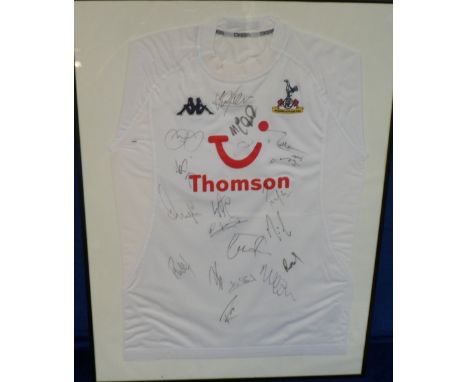 Football autographs, Tottenham Hotspur, framed replica Kappa shirt with embroidered badge and Thomson logo with 9 signatures 