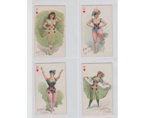 Cigarette cards, USA, Moore &amp; Calvi, Beauties, playing card inset, set 3, 'X' size, (set, 53 cards) (gd)