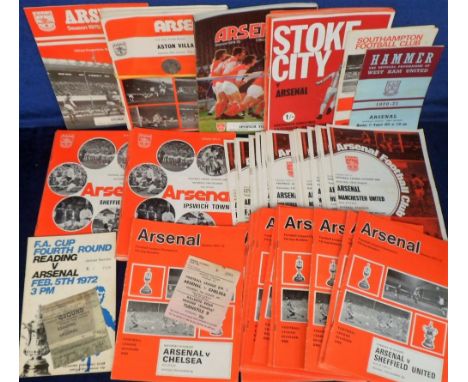 Football programmes etc, Arsenal FC, a collection of Arsenal home programmes 1970/71 onwards inc. 70/71 , 21 League games, 4 