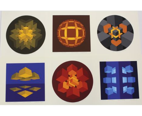 Brian Halsey (American, B. 1942) Microcosms (Suite of 6 Silk Screen Serigraphs) 1978. 2nd State. Numbered (31/35). Color Stat