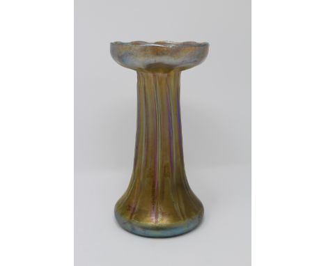 L.C. Tiffany Favrile Glass Vase.&nbsp; Signed on bottom. Favrile glass is a type of iridescent art glass developed by Louis C