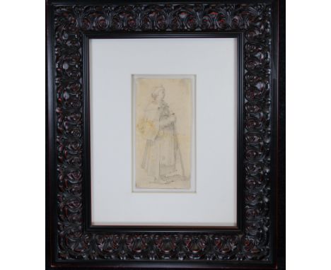 Manner of Abraham Bloemaert (Holland, Netherlands, 1564 - 1651) Old master drawing of a figure. Graphite/Paper. Appears to be