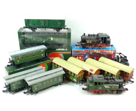 CATALOGUE AMENDMENT: 1 GAUGE OR SPUR 1, NOT 1 INCH GAUGEA group of Marklin 1 gauge model railway locos and rolling stock, com