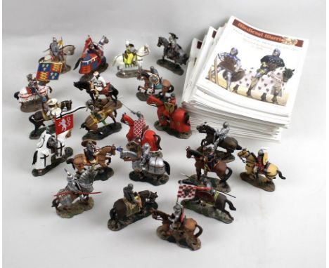 A collection of eighty-two Del Prado figurines from the Medieval Collection, various cavalry and foot soldiers, 1/30 scale, s