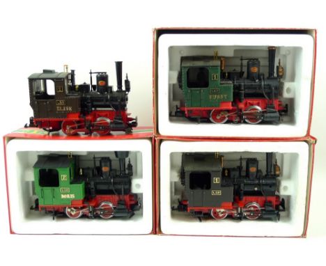 A group of four LGB (Lehmann Gross Bahn) G scale, gauge 1, locos, comprising 2010 and 2020 models, three boxed, with later de