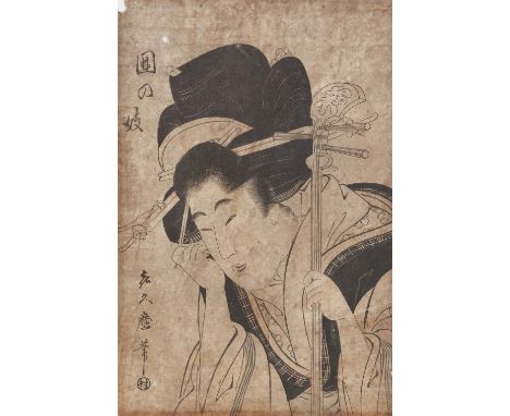 A collection of Japanese pictures, including twenty-three monochrome tissue paper prints depicting domestic, trade and landsc