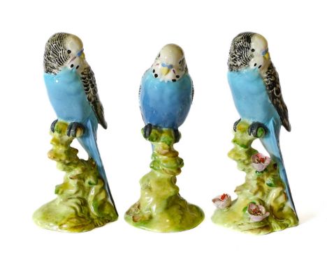 model No. 1216A (facing left), first version with flowers in high relief on base; together with model No. 1216B and 1217B, al