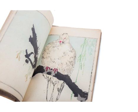 TWO JAPANESE VOLUMES OF WOODBLOCK PRINTS MEIJI PERIOD (1868-1912) the first after Watanabe Shotei (aka Seitei) housing illust