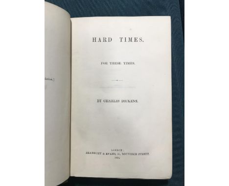 Dickens, Charles. Hard Times. For These Times, first edition in book form, half-title, a few leaves spotted, original blind-s