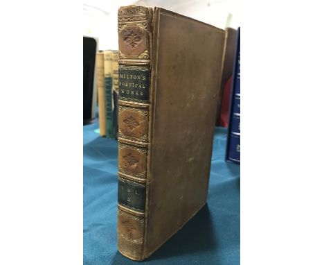 Milton, John. The Poetical Works, 7 volumes, engraved portrait frontispiece, browned and spotted througout, contemporary calf