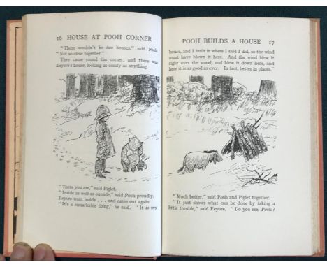 Milne, A.A. The House at Pooh Corner, first edition, half-title, illustrations by E. H. Shepard, original salmon cloth, spine