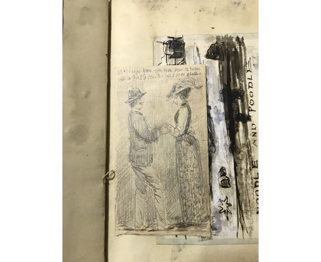 Moulton-Barrett, Octavius. An album of over 200 amateur watercolours and drawings, the majority of humorous scenes or family 