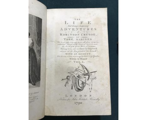 Defore, Daniel. The Life and Strange Surprising Adventures of Robinson Crusoe, 2 volumes, engraved titles, engraved frontispi