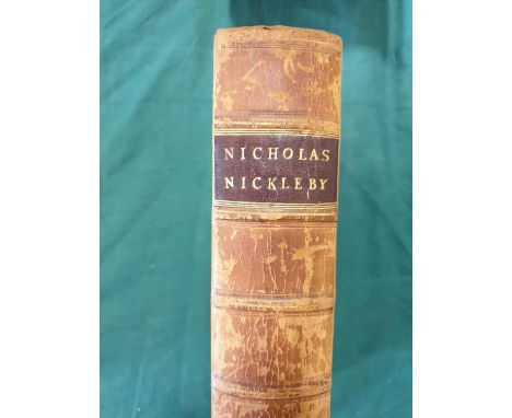 Dickens, Charles. The Life and Adventures of Nicholas Nickleby, first edition in book form, engraved portrait frontispiece, 3