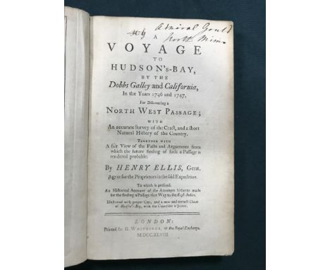 Ellis, Henry. A Voyage to Hudson's-Bay, by the Dobbs Gallery and California, In the Years 1746 and 1747, for Discovering a No