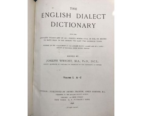 Wright, Joseph. The English Dialect Dictionary, 6 volumes, first edition, contemporary half morocco, spines slightly faded, 4