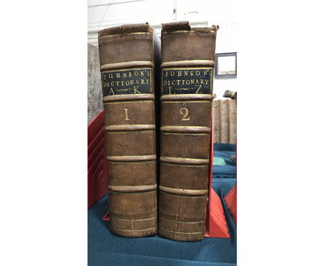 Johnson, Samuel. A Dictionary of the English Language..., 2 volumes, sixth edition, engraved portrait frontispiece, occasiona